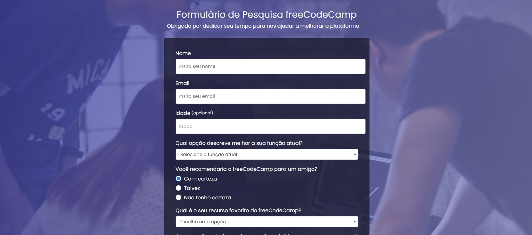 Formulário de Pesquisa